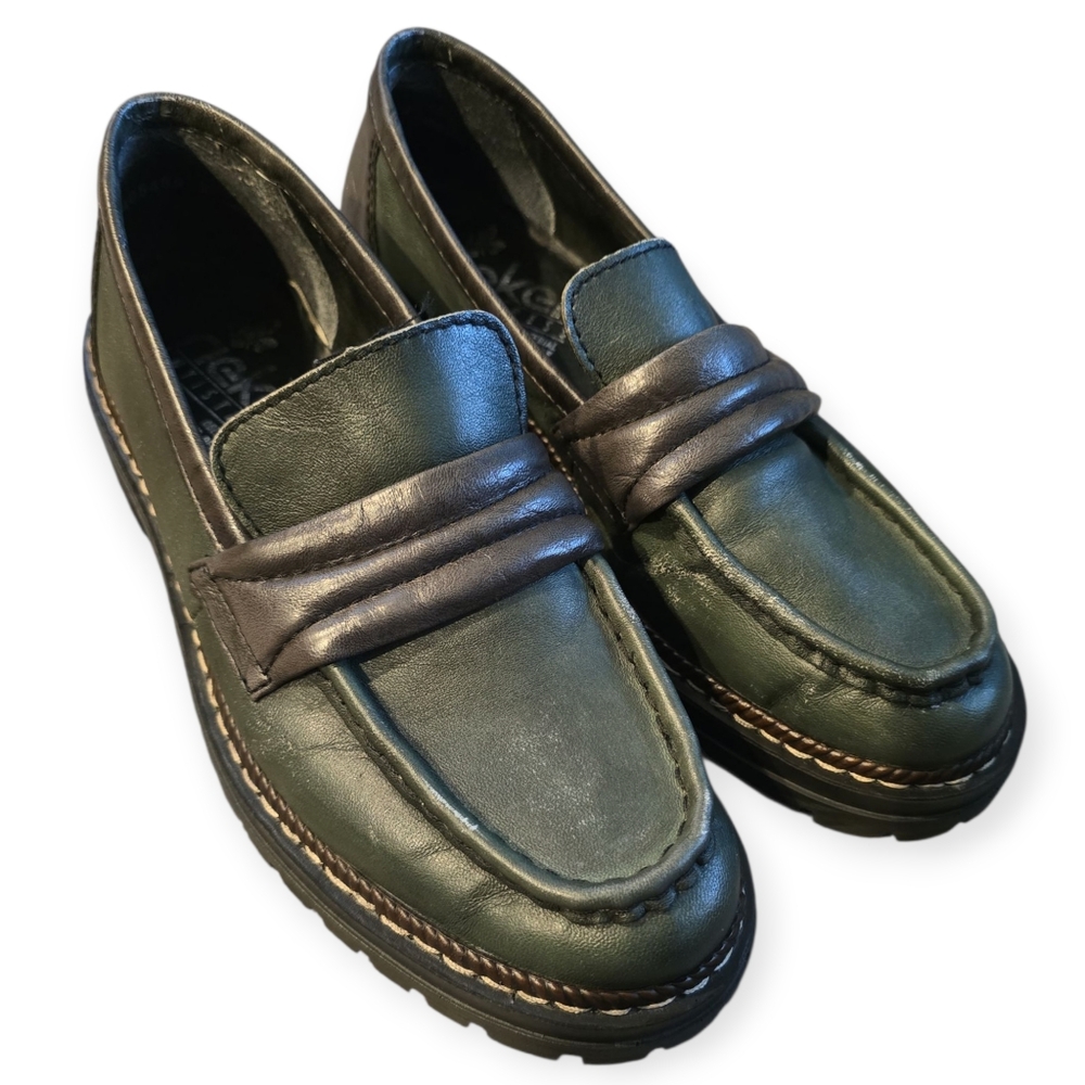 RIEKER Olivia 50 Loafer in Olive Size 38 or US 7/7.5